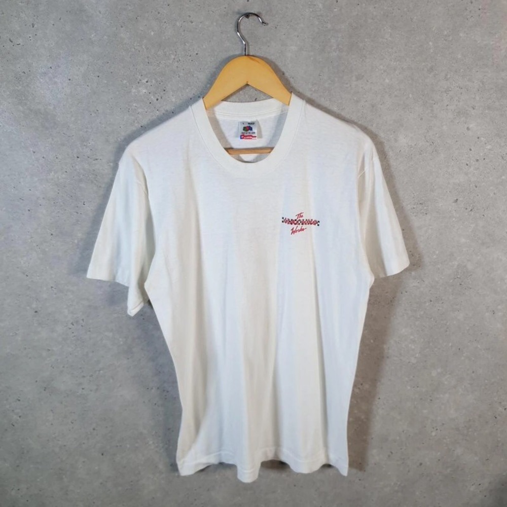 White Tee with Red Logo